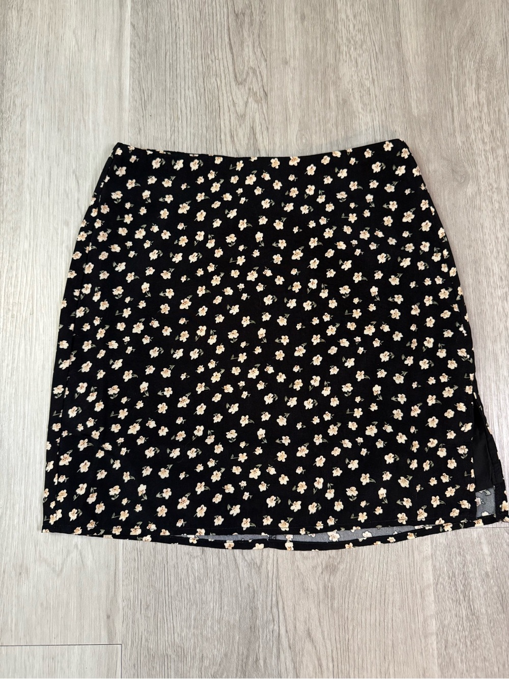 Pink Lily Black Floral Mini Skirt Lined Size XS